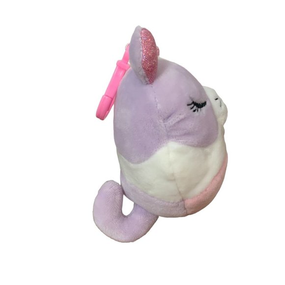 Squishmallow Clip Cat Justice Colette Purple Pink White 2019 Scented Pastel Rare - Picture 6 of 9